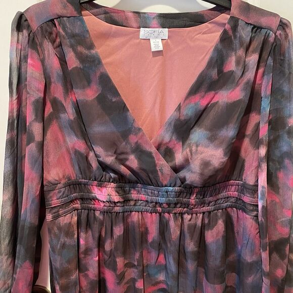 Sofia Vergara Women’s Boho Empire Maxi Dress Floral POCKETS Size Large 12/14 NEW - Picture 11 of 12